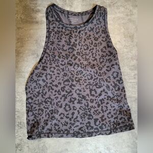 Athleta cheetah cropped racerback tank size ST